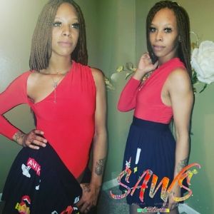 Cutting U Off Red Bodysuit